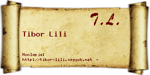 Tibor Lili névjegykártya